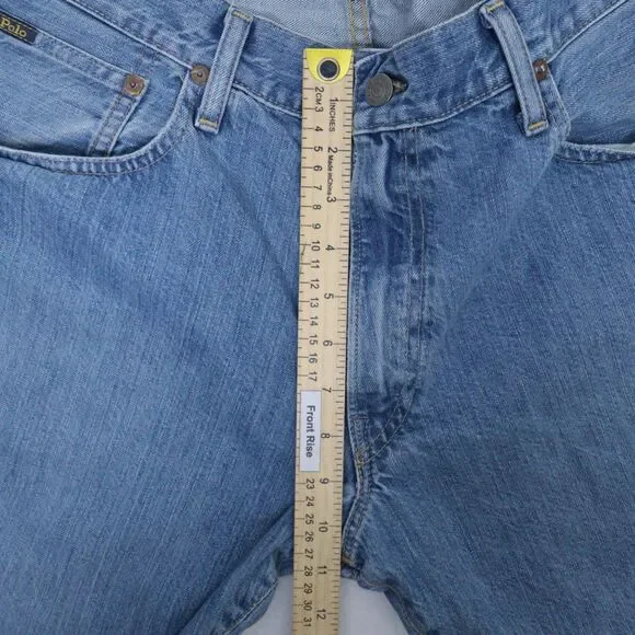 Polo Ralph Lauren Mens Hampton Relaxed Straight Blue Jeans 36x32 (Fit 36x31) - Picture 9 of 11